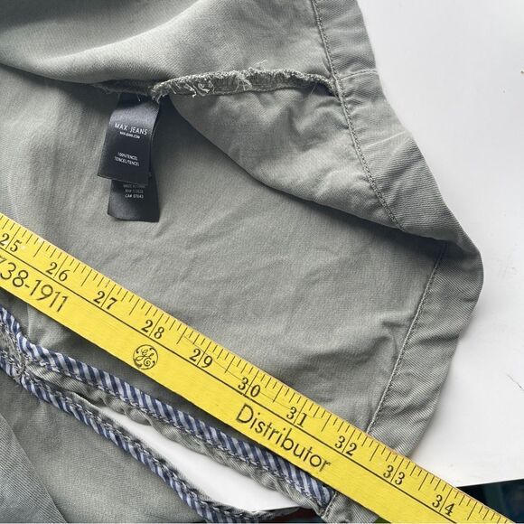 Max Jeans Olive Drape Front Jacket with Wrap Tie, Size XS - Picture 11 of 12